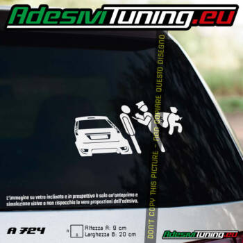 Adesivo Vigile Polizia Ladro (versione 2) con Ford Fiesta MK6 Adesivi Tuning per Auto - Stickers Decals