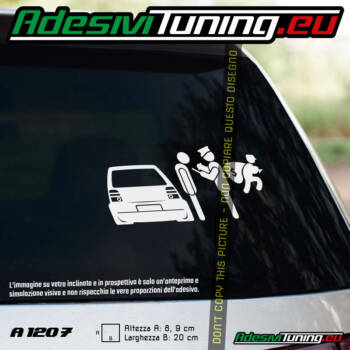 Adesivo Vigile Polizia Ladro (versione 2) con VW Lupo Adesivi Tuning per Auto - Stickers Decals