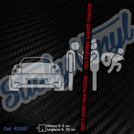 Adesivo Vigile Polizia Ladro (versione 2) con Fiat Coupe Adesivi Tuning per Auto - Stickers Decals