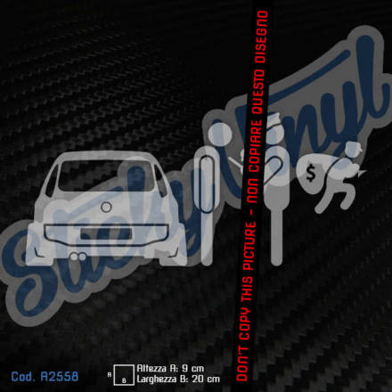 Adesivo Vigile Polizia Ladro (versione 2) con Fiat Punto EVO Scampanata Adesivi Tuning per Auto - Stickers Decals