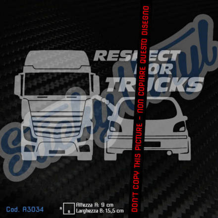 Adesivo Respect for Trucks (Camion Tir) con Ford Fiesta MK5 Adesivi Tuning per Auto - Stickers Decals